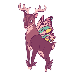 Elegant deer with wings PNG Design