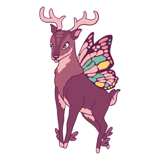 Elegant deer with wings PNG Design