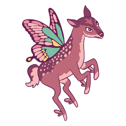 Purple fairy deer character PNG Design