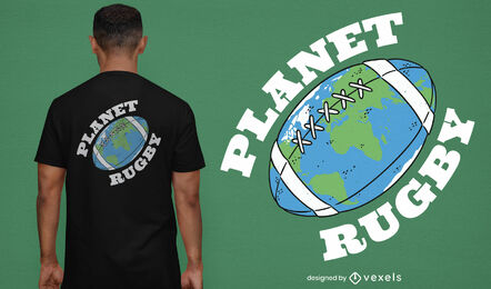 Diseño de camiseta de rugby de planeta.