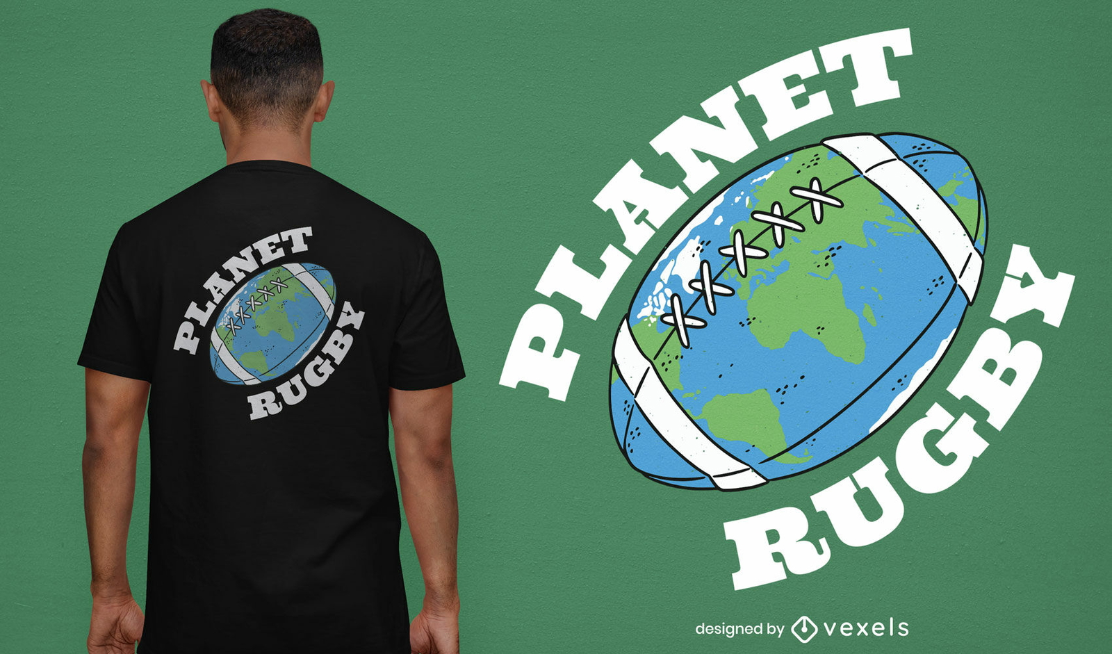 Diseño de camiseta de rugby de planeta.