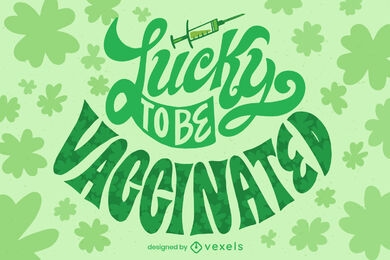 Suerte de ser vacunado Diseño de ilustración del Día de San Patricio