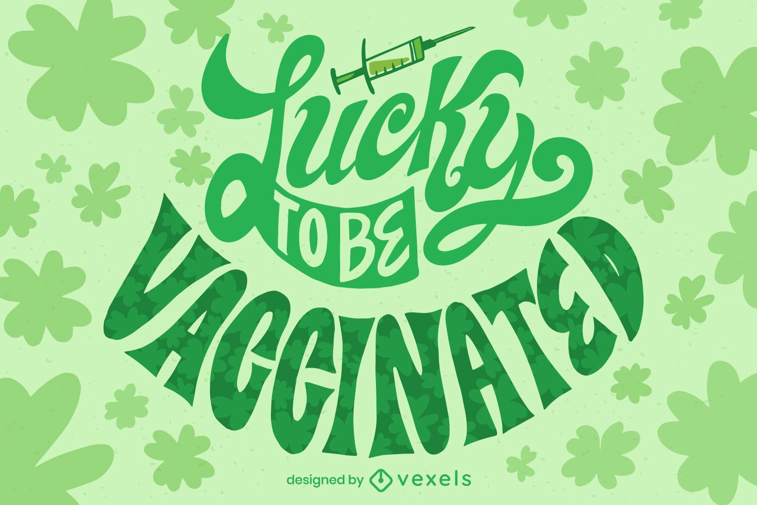 Glücklich, geimpft zu werden St. Patrick&#39;s Day Illustrationsdesign