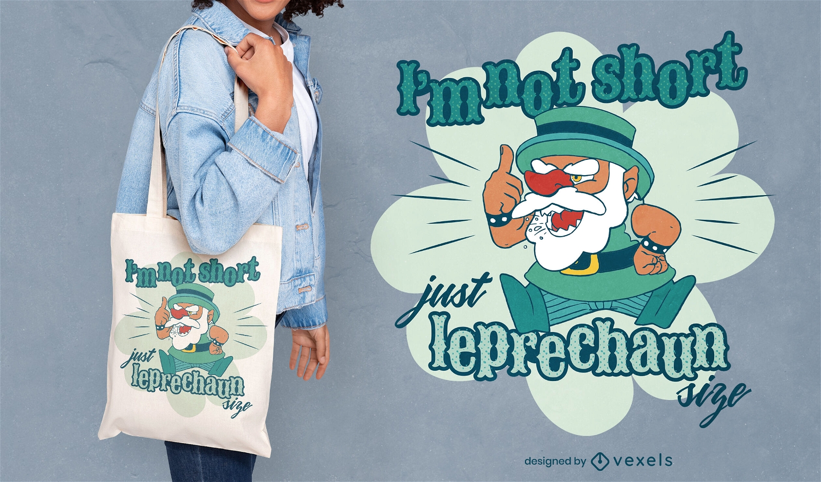 Short leprechaun quote tote bag design