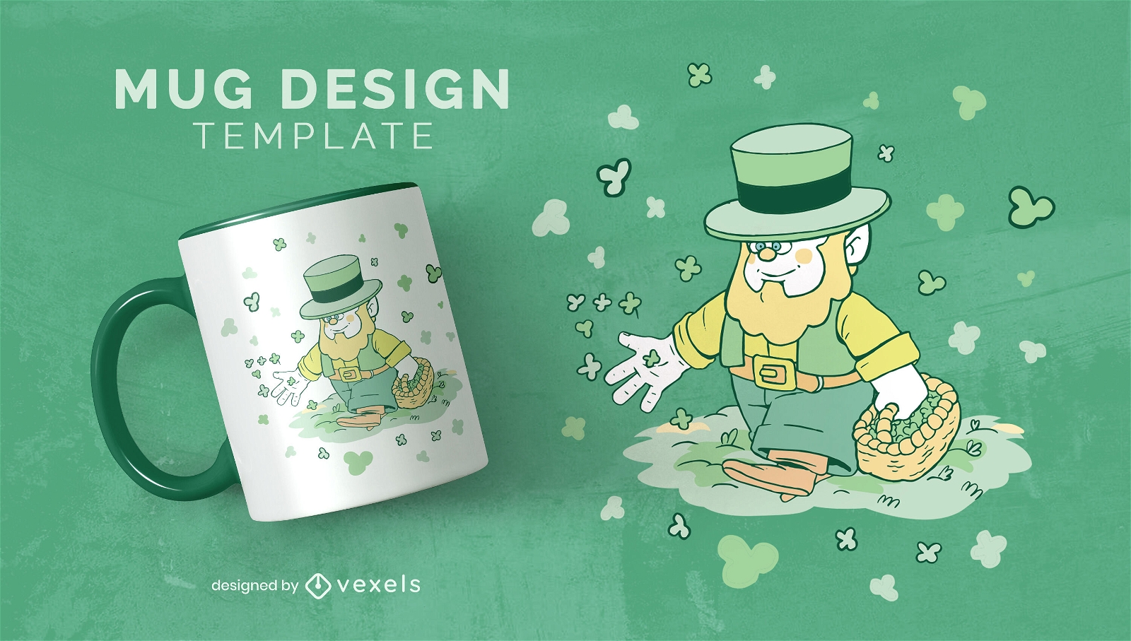 St Patricks character mug template design