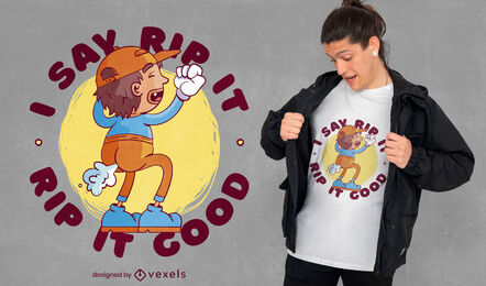 Lustiger Junge, der Cartoon-T-Shirt-Design furzt