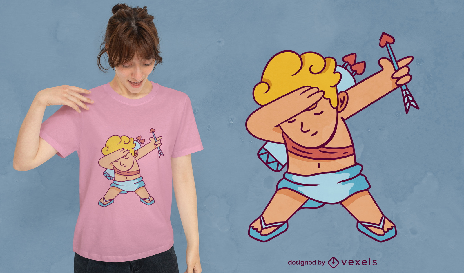 Diseño divertido de camiseta de cupido dabbing