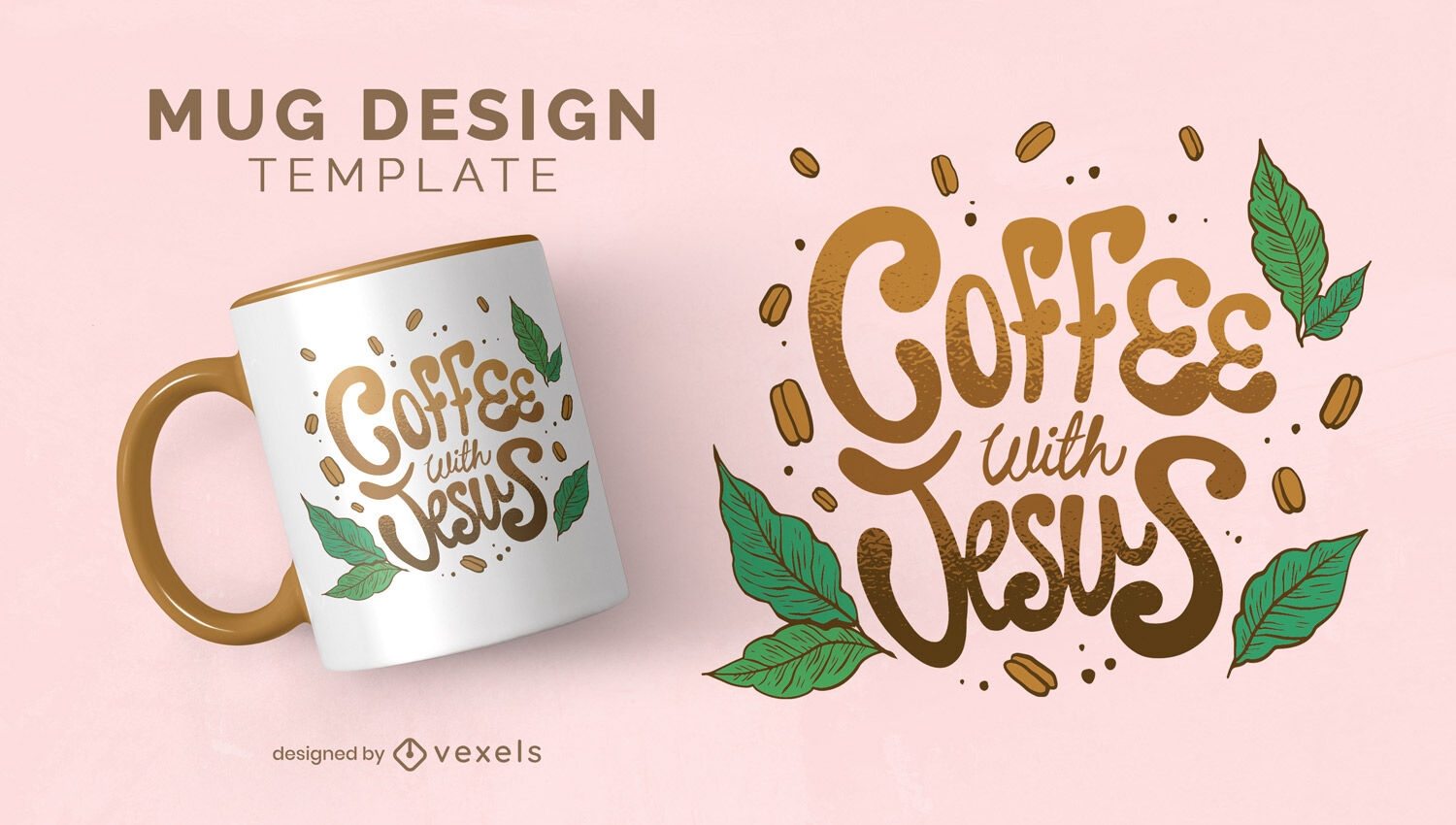 Caf? com design de caneca de Jesus