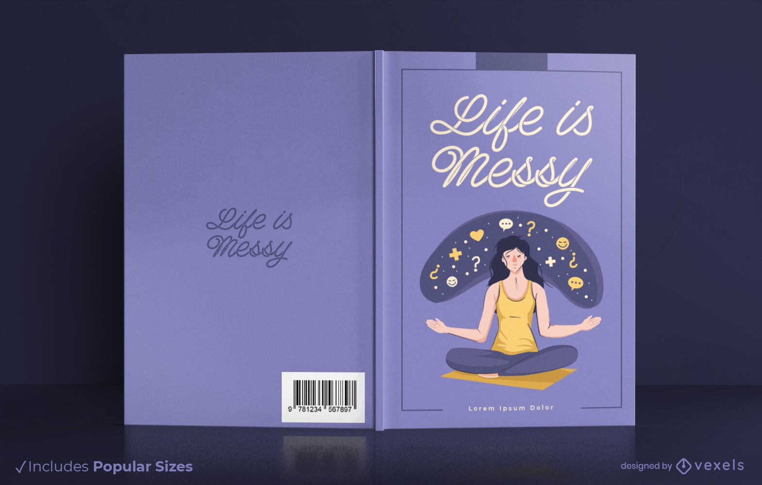 Diseño de portada de libro de meditación