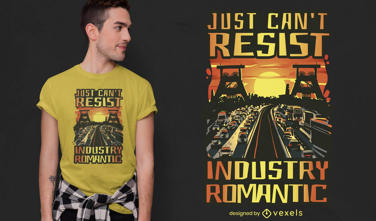 Design de camiseta romântica da indústria