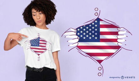 USA-Landesflaggen-Shirt-T-Shirt-Design
