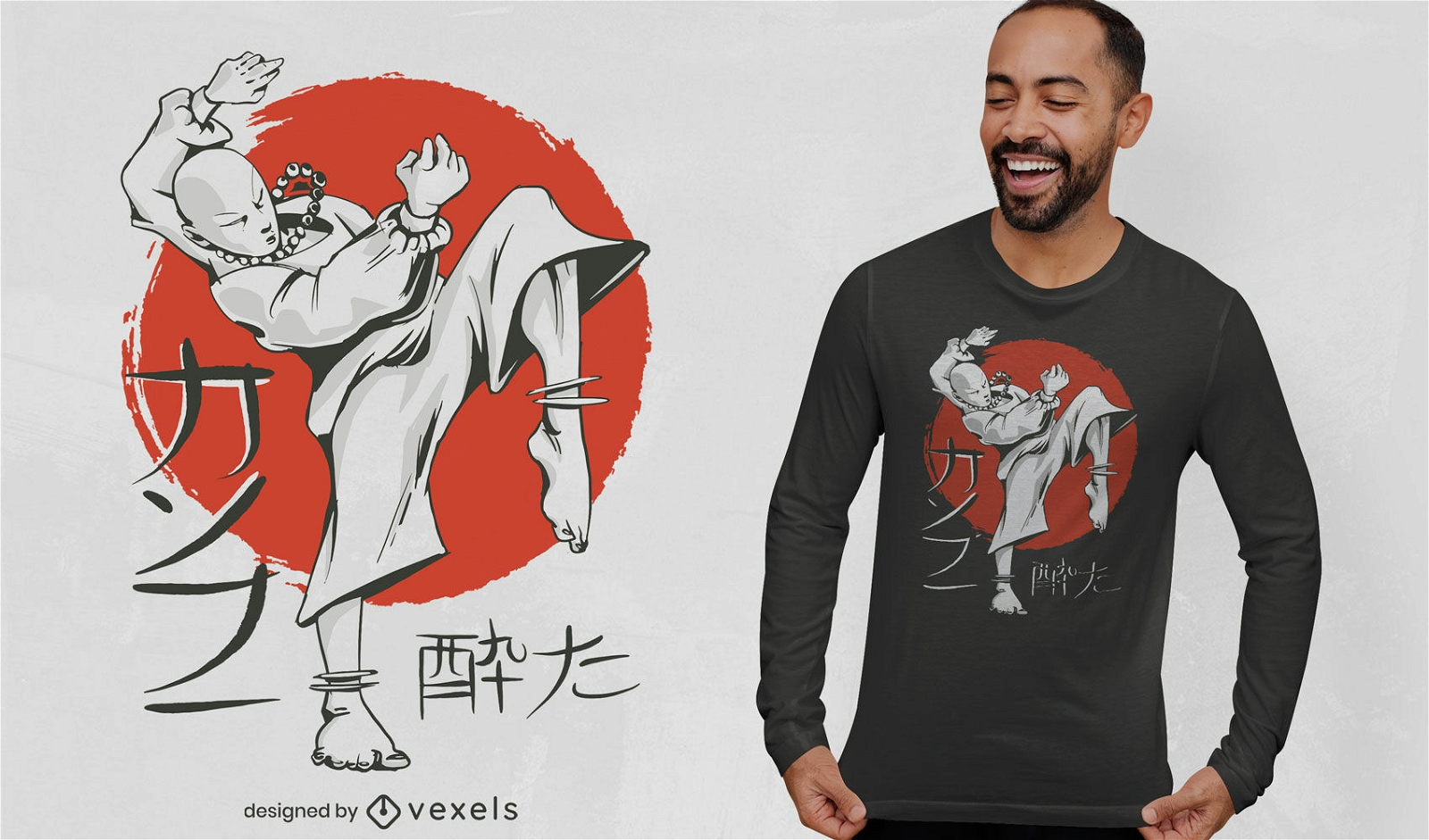 Design de camiseta de menino de kung fu