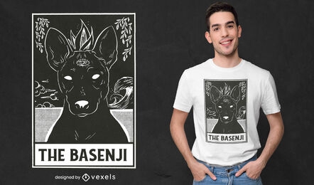 Basenji dog tarot card t-shirt design