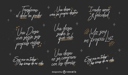 Spanish affirmations quotes set