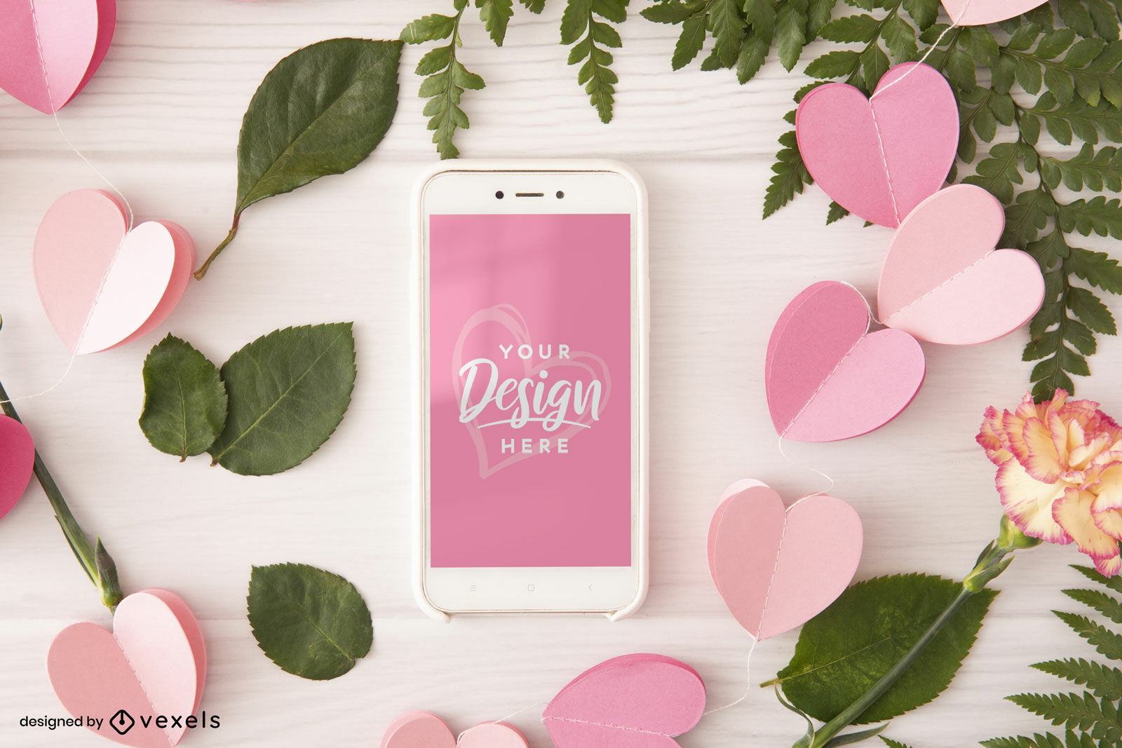 Valentine's day phone mockup