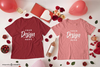 Valentinstag zwei T-Shirt-Modell
