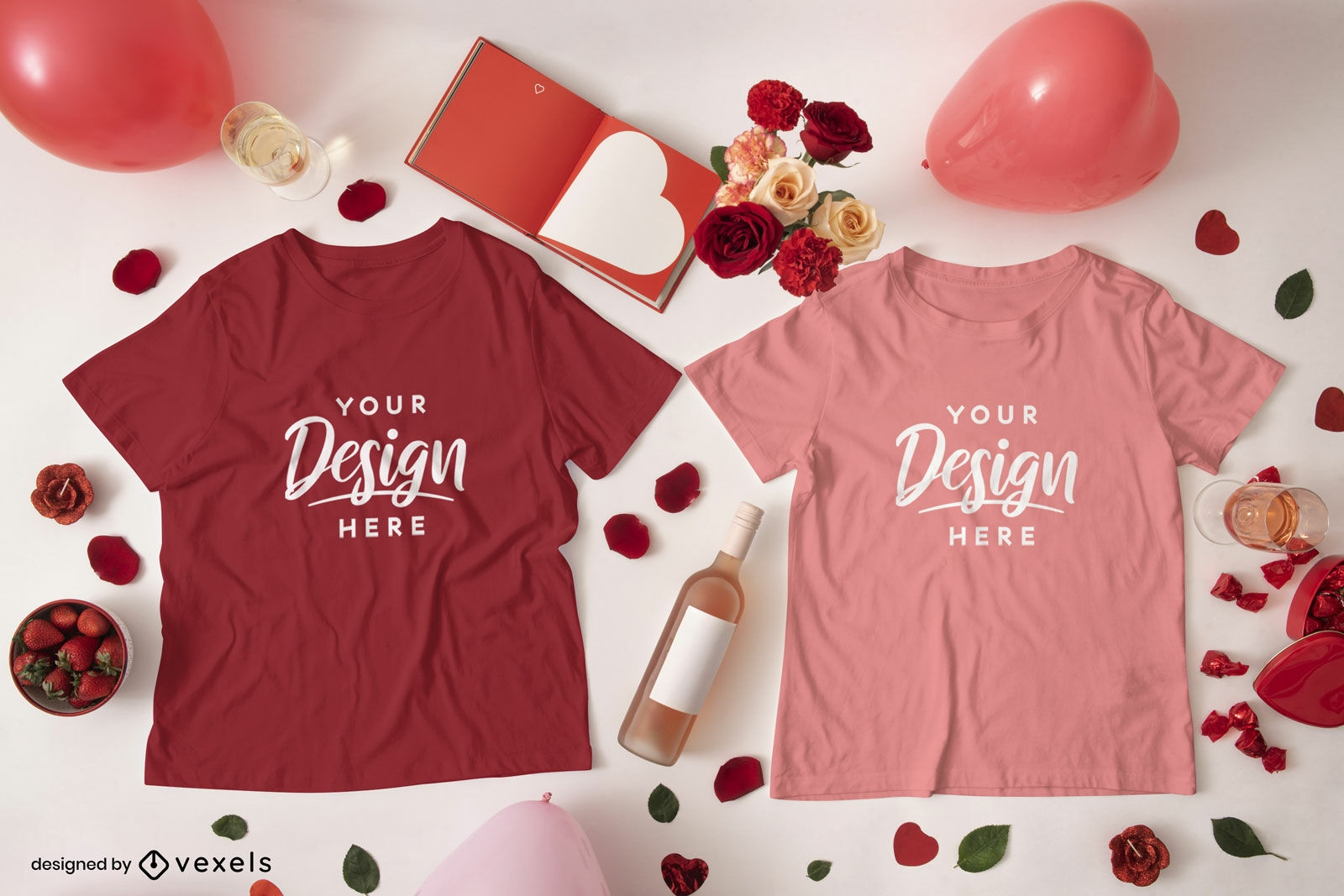 Valentine's day two t-shirt mockup