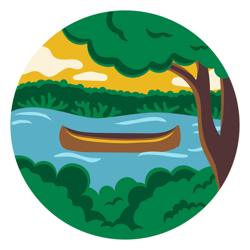Paisagem de círculo de canoa