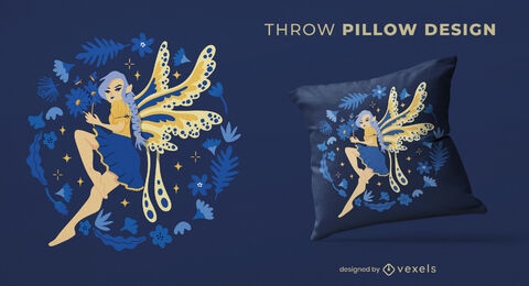 Fairy throw pillow design