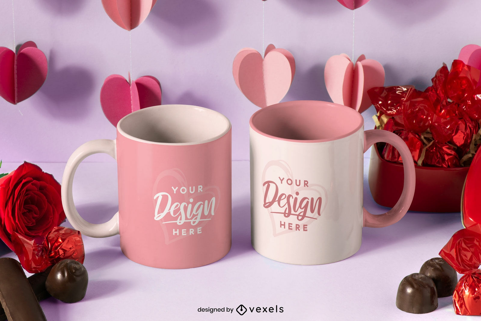 Valentine's day mug mockup