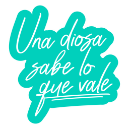 Cita de amor propio español diosa azul Diseño PNG