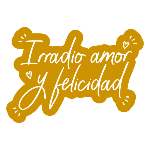 Felicidad y amor naranja cita en español Diseño PNG