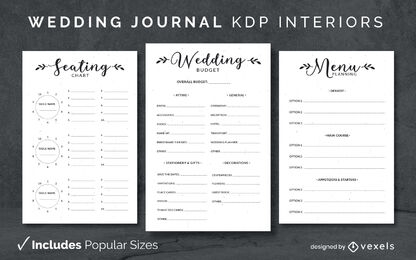 Plantilla de diseño de diario de bodas KDP