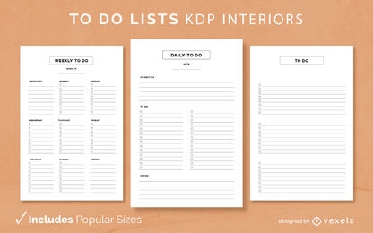 Listas de tareas kdp diseño de interiores