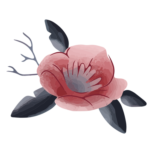 Rosa Blume texturiert süß PNG-Design