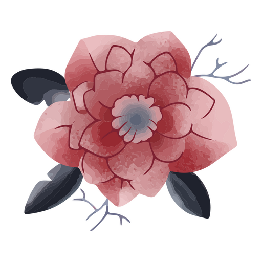 Watercolor dark rose PNG Design