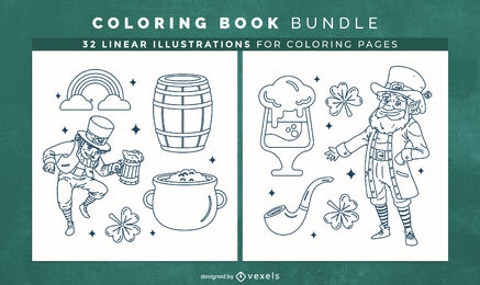 St Patrick coloring book design pages