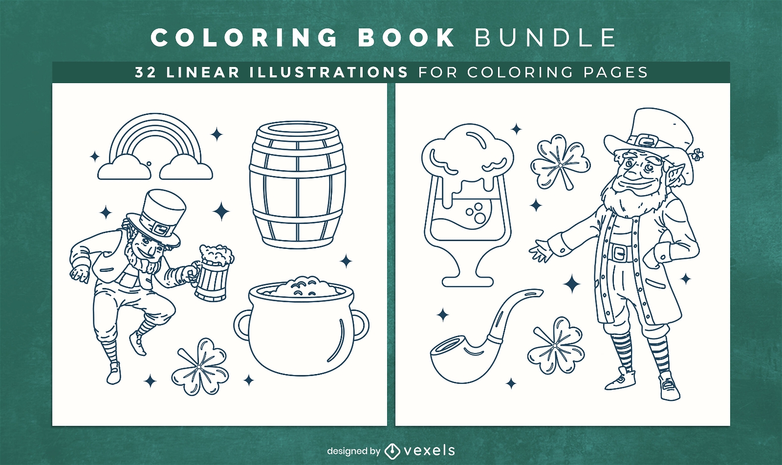 Páginas de design de livro para colorir de São Patrício