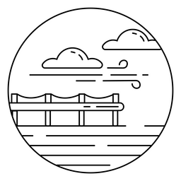 Dock-Kreis-Landschaftsstrich PNG-Design