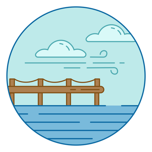 Paisaje de círculo de muelle Diseño PNG