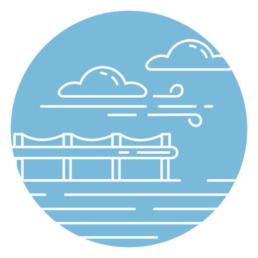 Dock-Kreis-Landschaft-Duoton PNG-Design