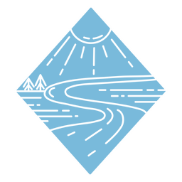 Diamond shaped river landscape duotone PNG Design Transparent PNG