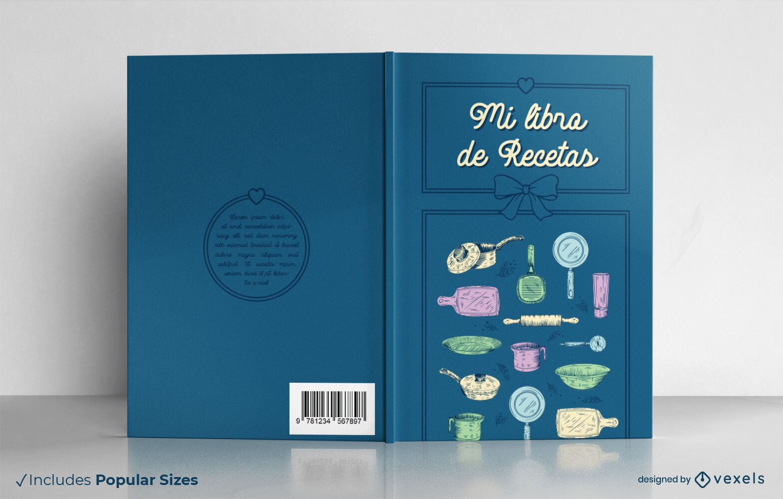 design de capa de livro de receitas espanholas