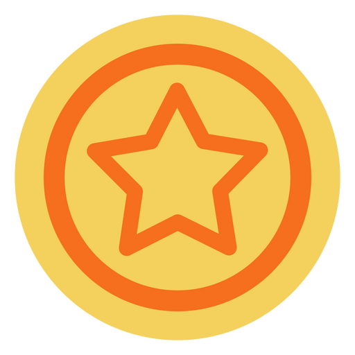 Star gold coin PNG Design