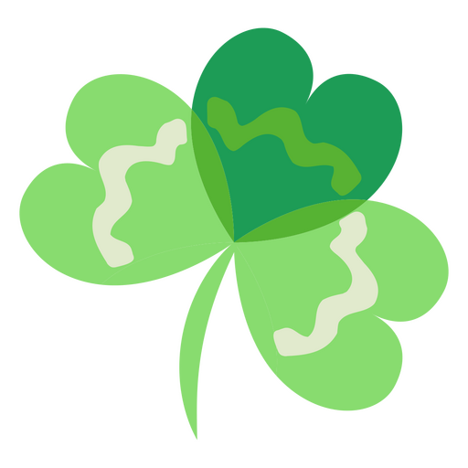 Kleeblatt mit drei Blättern flache St. Patricks PNG-Design