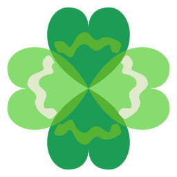 Kleeblatt mit vier Blättern flache St. Patricks PNG-Design
