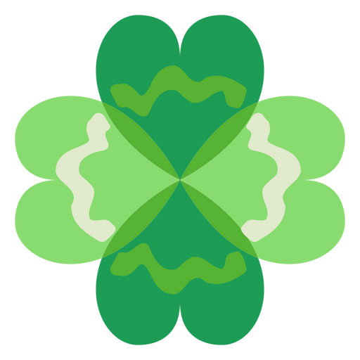 Kleeblatt mit vier Blättern flache St. Patricks PNG-Design