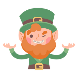 Leprechaun character smiling PNG Design