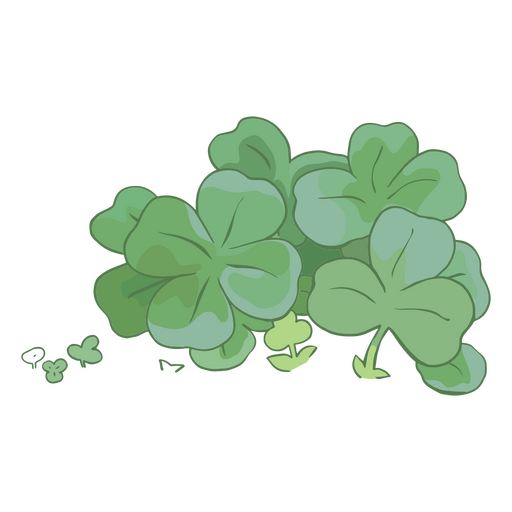 Green clovers illustration PNG Design