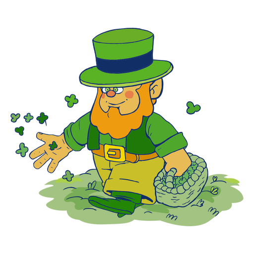 Tréboles de elfo de trazo de color de san patricio Diseño PNG