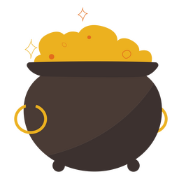 San patricio olla plana de oro Diseño PNG