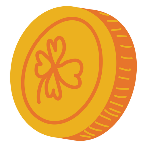 St patricks doodle coin PNG Design