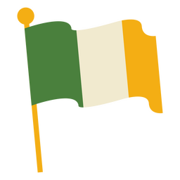 Bandera irlandesa plana ondeando Diseño PNG