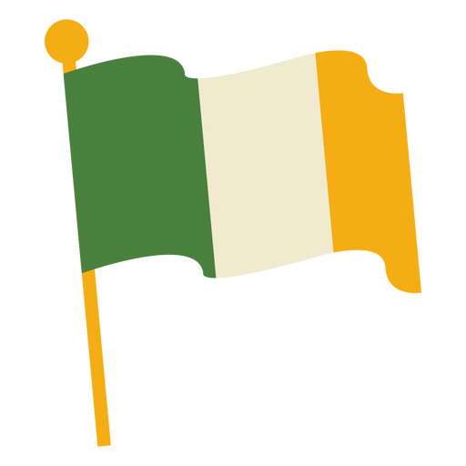 Irische Flagge winkt flach PNG-Design