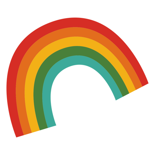 Lindo arcoiris plano Diseño PNG