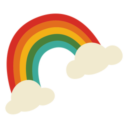 Cute rainbow flat clouds PNG Design